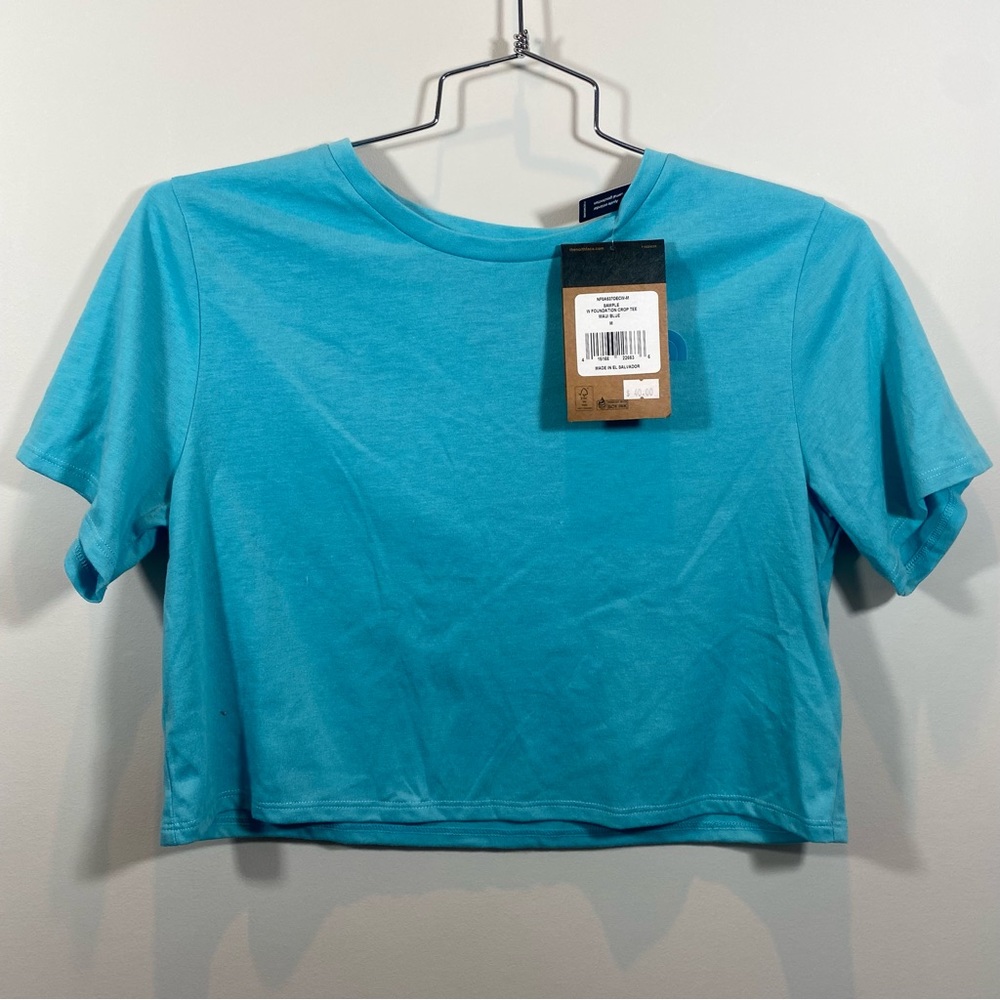 NEW North Face Women's Cropped Tee Size M - Bright Blue